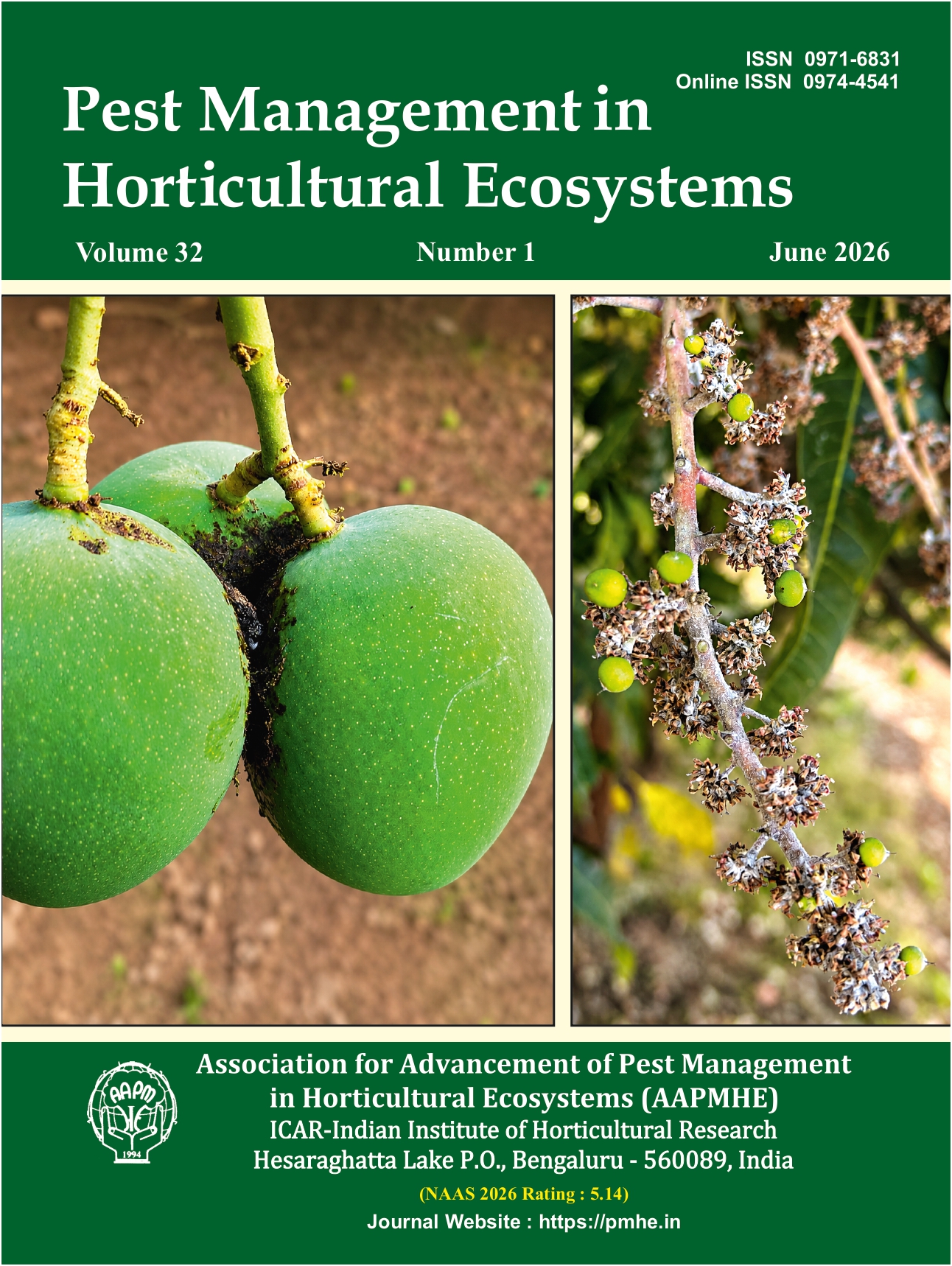 					View Vol. 32 No. 1 (2026): Pest Management in Horticultural Ecosystems
				